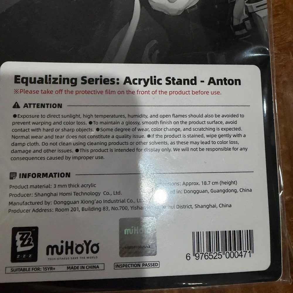 ZenlessZoneZero Anton Ivanov Acrylic Stand Official miHoYo ZZZ Equalizing Series